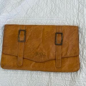 Faux leather look Split envelope clutch